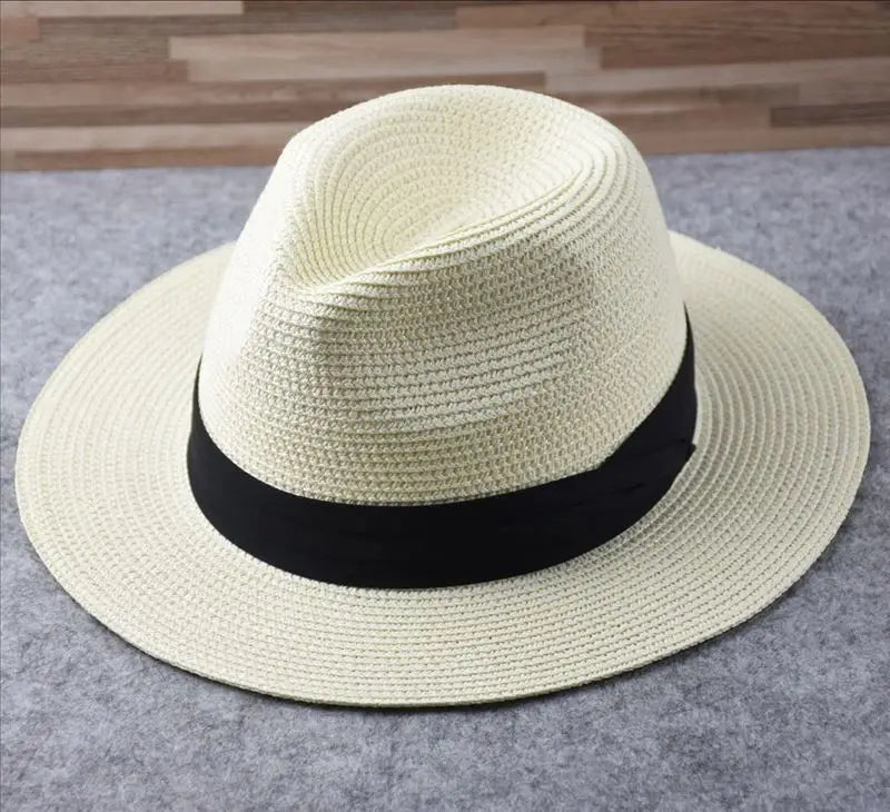 Extra Large Panama Straw Hat Summer Wide Brim UV Protection Adjustable