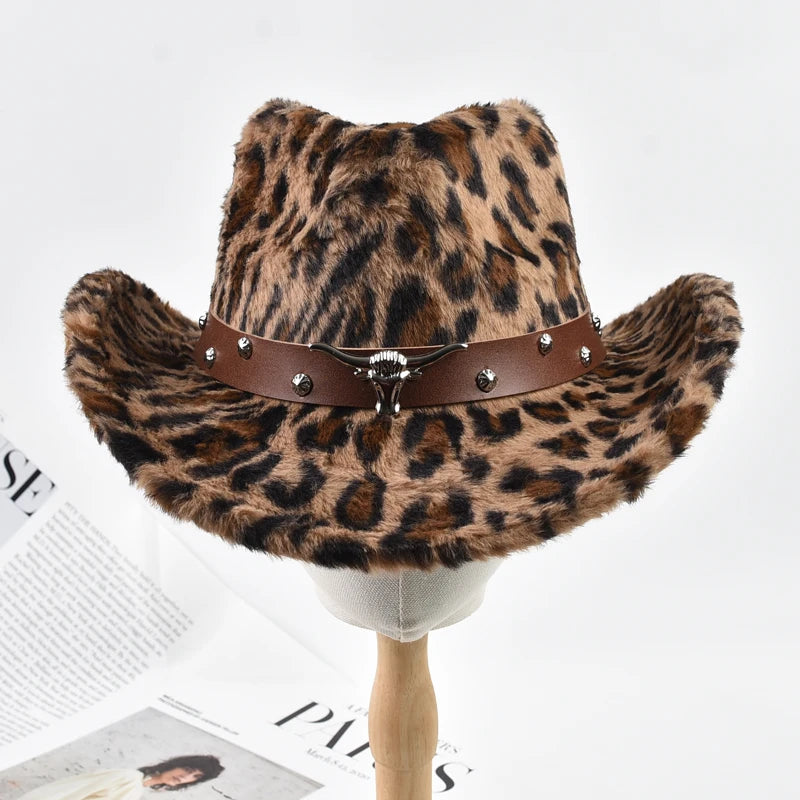 Winter Fluffy Faux Fur Fedora Hats For Women Men