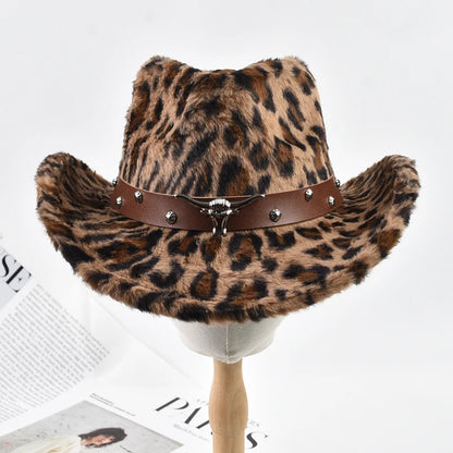 Winter Fluffy Faux Fur Fedora Hats For Women Men