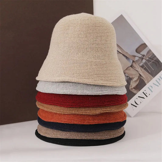 Portable Warm Wool Bucket Hat Casual Foldable Panama Hat