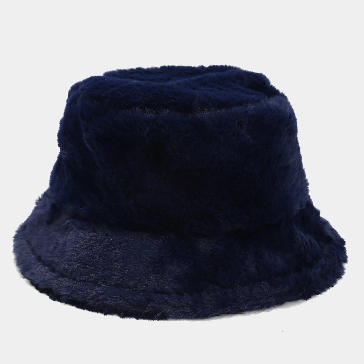 Faux Rabbit Fur Bucket Hat Lady Winter Warm Soft Panama Hat