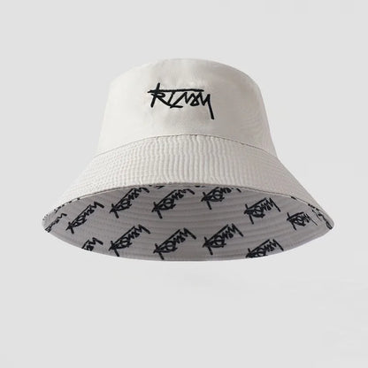 Letter Embroidered Reversible Bucket Hat
