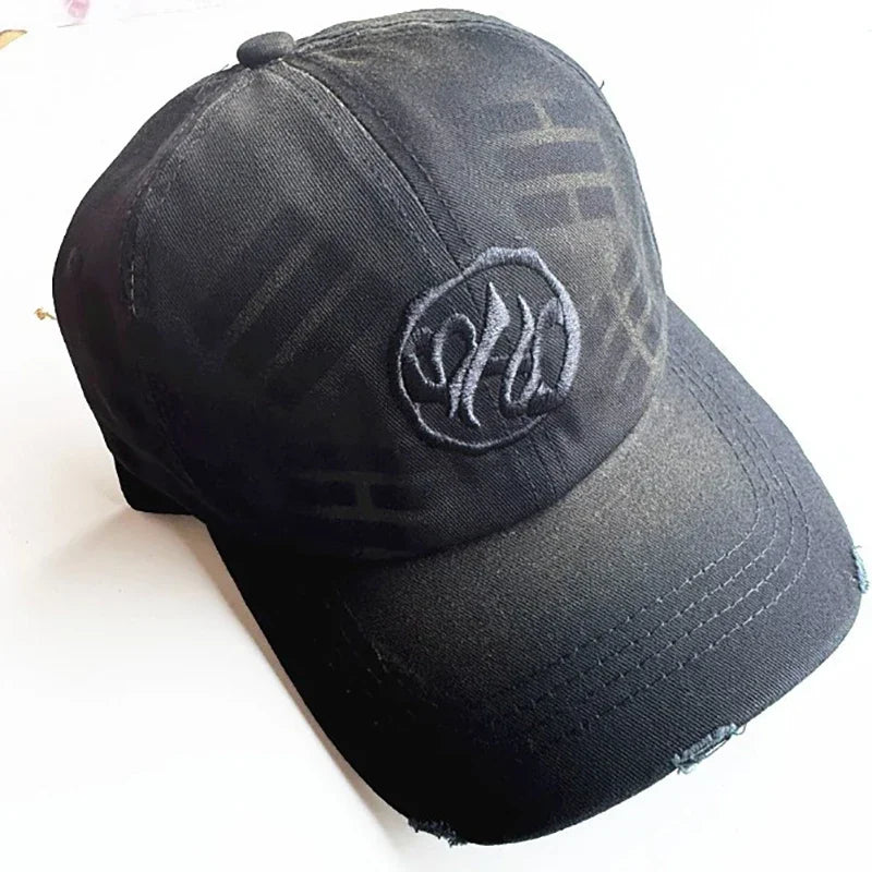 Embroidered Vintage Washed Baseball Cap Retro Distressed Cotton Dad Hat Streetwear Adjustable Snapback