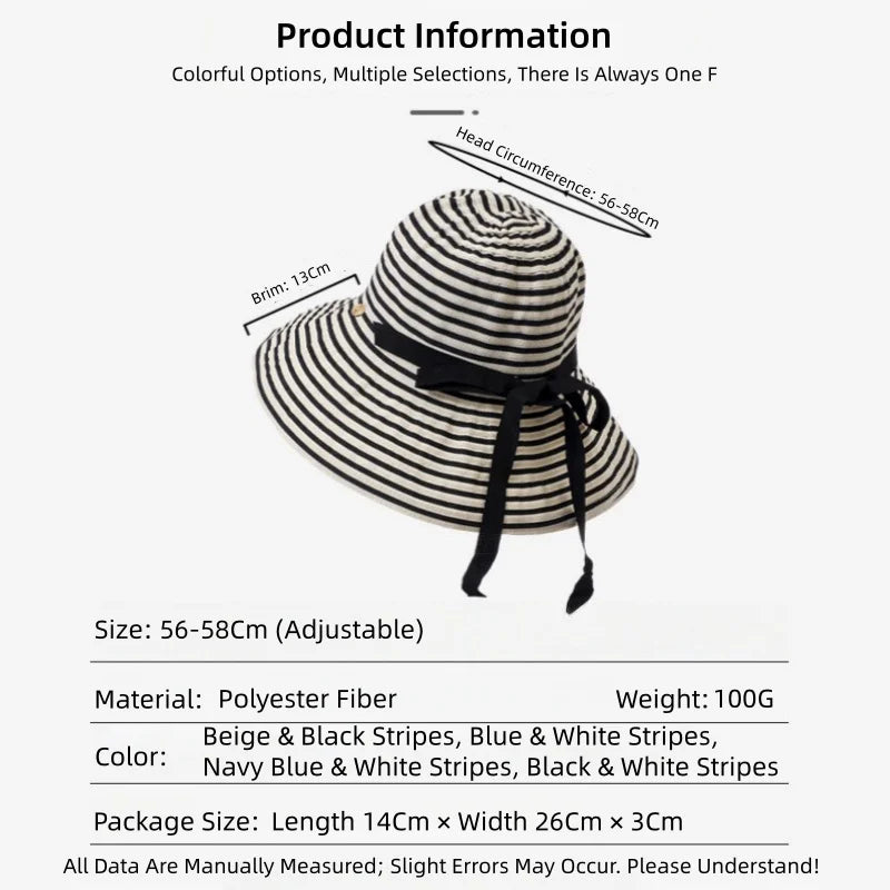 Striped Sunglasses Hat Versatile Sun Hat
