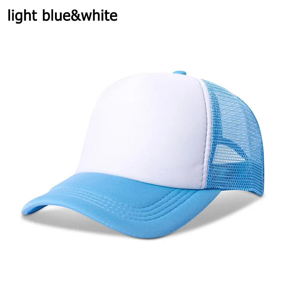 1PC Fashion Unisex Plain Baseball Cap Flat Visor Cap  Mesh Curved Men Women