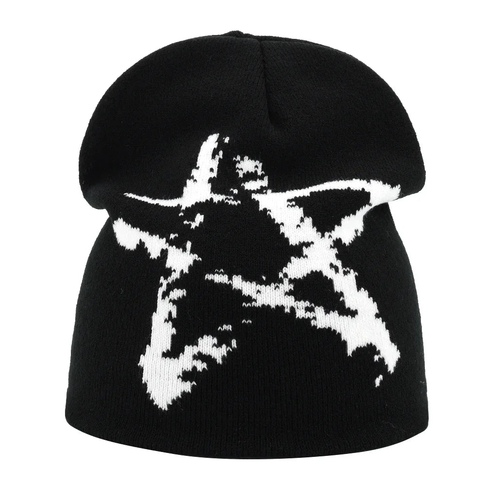 Y2K Letter Knitted Winter Autumn Beanie Cap Men Women