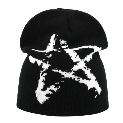 Y2K Letter Knitted Winter Autumn Beanie Cap Men Women