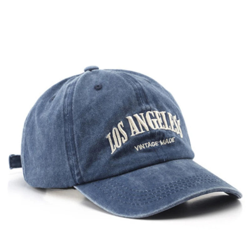 Washed Los Angeles Letter Embroidery Men's Fashion Trend Retro Baseball Cap Women's