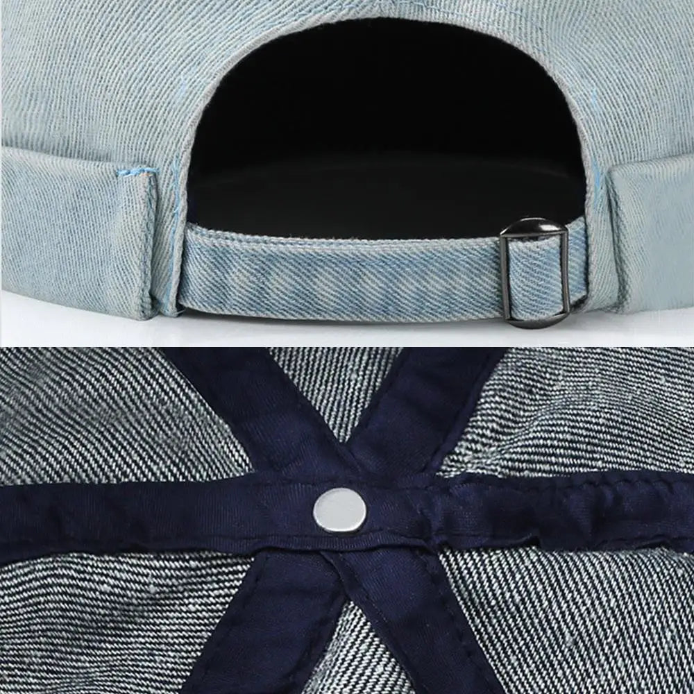 Fashion Cotton Brimless Hat Men Women Adjustable Docker Cap Retro Skullcap Melon Cap