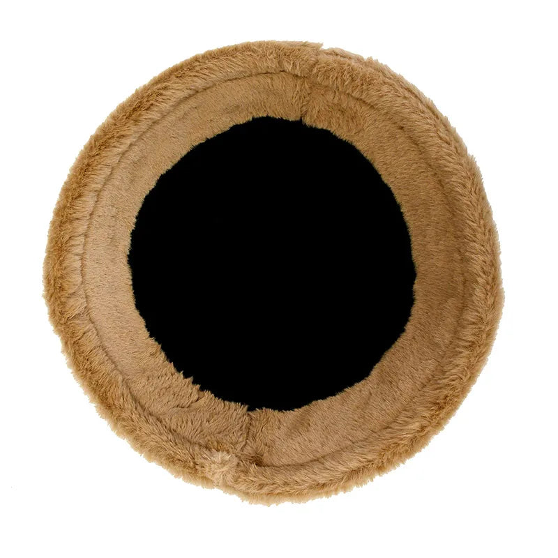 Korean Lamb Faux Fur Bucket Hat Lady Winter Warm Soft Panama Hat