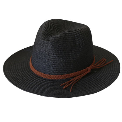 Women Men Wide Brim Straw Panama Hat