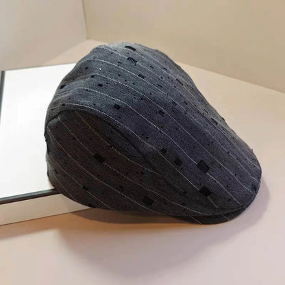 Retro Niche Fashion Striped Forward Cap For Women