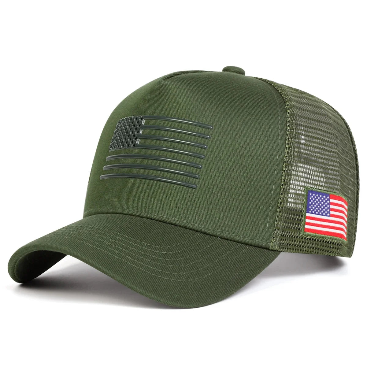 Unisex American Flag Embroidery Baseball Net Caps Spring and Summer Sports Cap