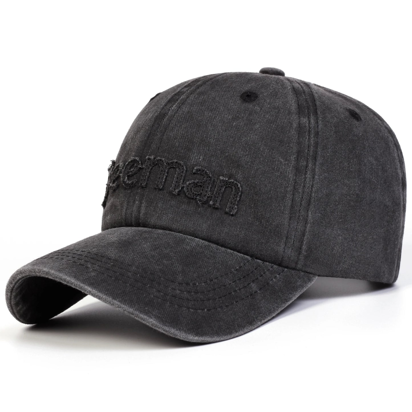 Unisex Freeman Letter Embroidery Washed Baseball Cap Spring Autumn