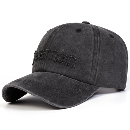 Unisex Freeman Letter Embroidery Washed Baseball Cap Spring Autumn