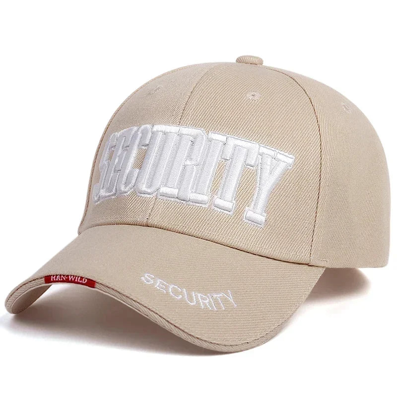 Unisex Security Letter Embroidery Baseball Caps Spring and Autumn