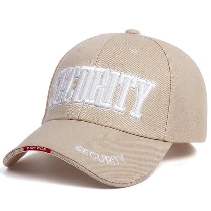 Unisex Security Letter Embroidery Baseball Caps Spring and Autumn