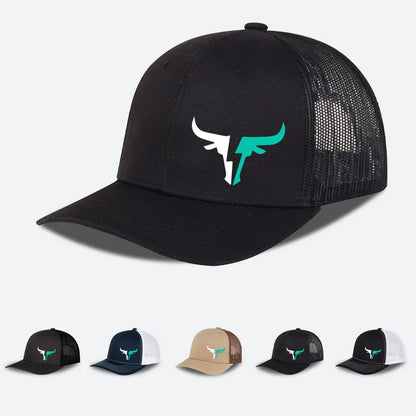 Bulls Logo Printed Mesh Cap Lightweight Breathable Adjustable Sun Hat Unisex Casual Cap
