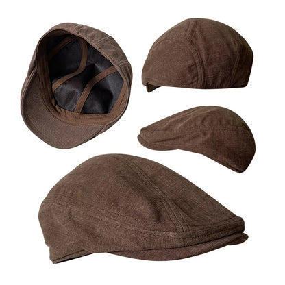 Summer Linen Breathable Big Size Berets Newsboy Caps