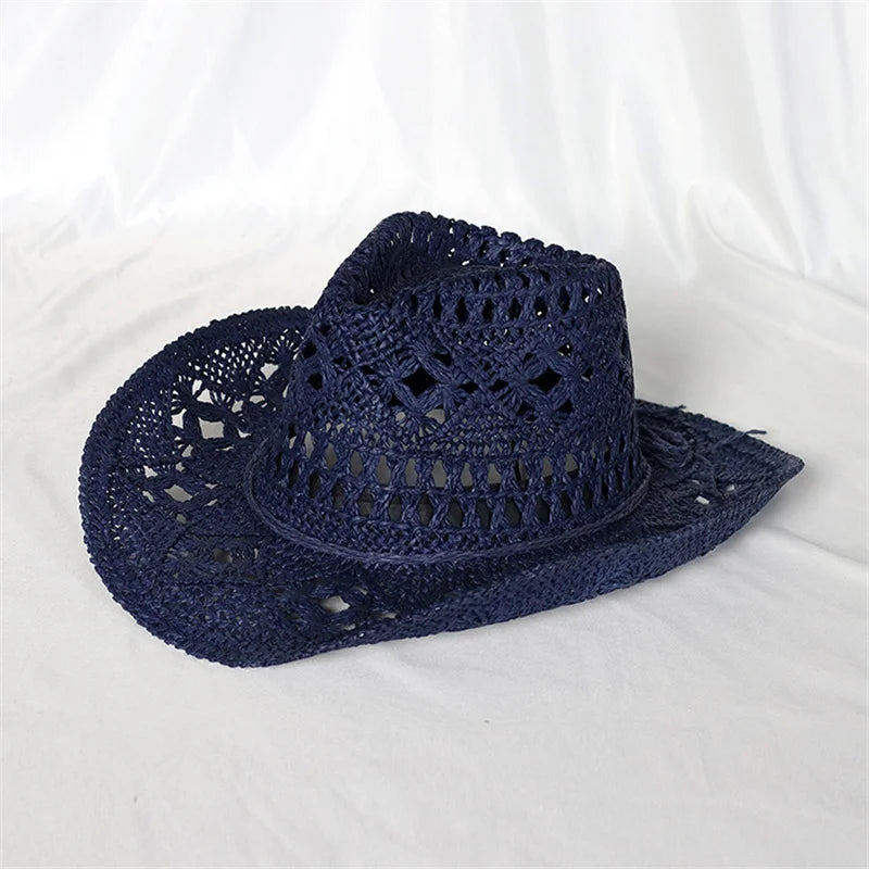 Vintage Summer Beach Bohemian Straw Hat Shell Women Men