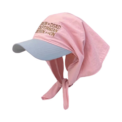 Bandana Embroidery Baseball Cap Self-Tie Headwrap Skull Cap