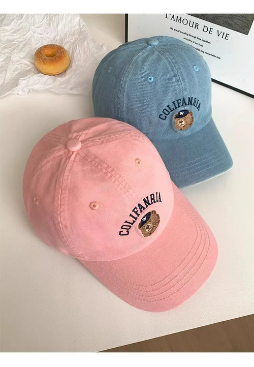 Casual Embroidered Bear Baseball Hat