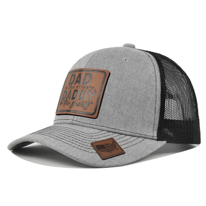 Spring Summer Leather Mesh Baseball Cap Men Women