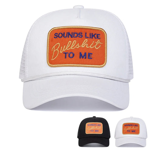 Unisex Bullshit Letter Embroidery Baseball Net Caps Spring Summer