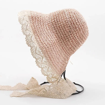 Summer Baby Sun Hat Lace Straw Kids Bucket Hats