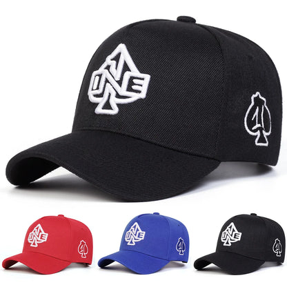 Unisex ONE Poker Embroidery Baseball Caps Outdoor Adjustable Casual Hats Sunscreen Hat Sports Cap