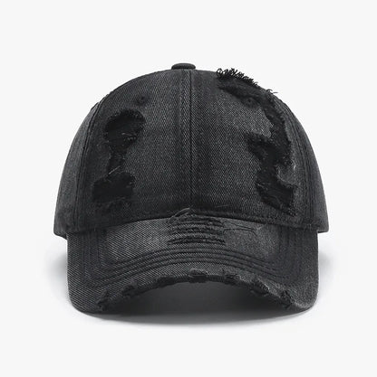 fashion denim baseball cap unisex solid color cotton soft top caps