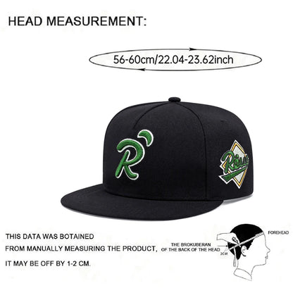 Creative Hip Hop Hat R Letter Dot Green Embroidered Baseball Hat