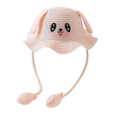 Wide Brim Rabbit Straw Hats Breathable Sunscreen Children's Hats