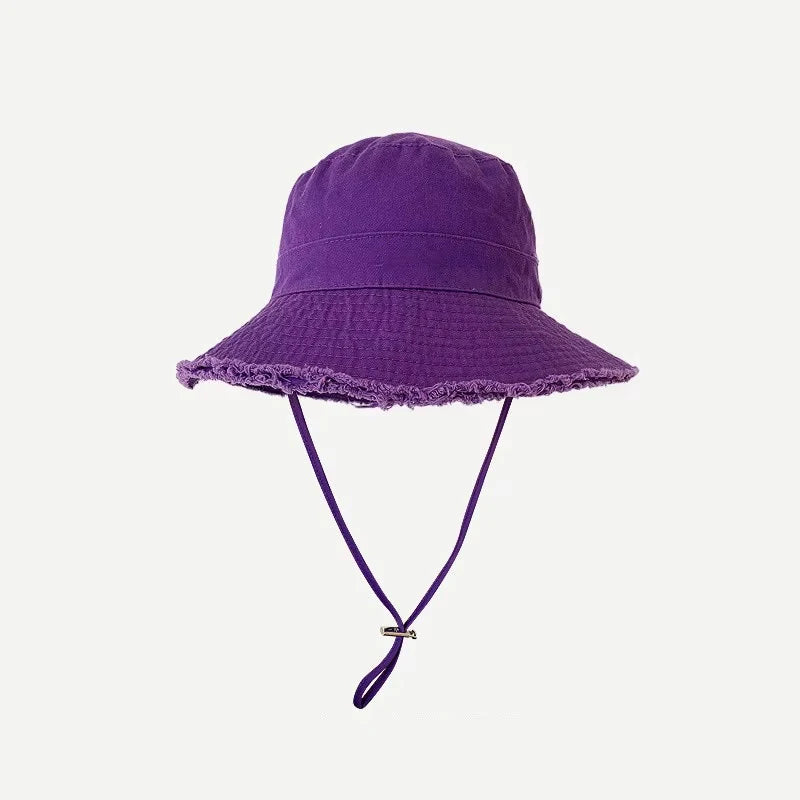 Fisherman's Hat, Women's Foldable Retro Versatile Travel, Polished Edge Sun Hat, Temperament enhancing face basin hat