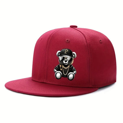 Cartoon Bear Printed Hip Hop Baseball Cap for Men and Women