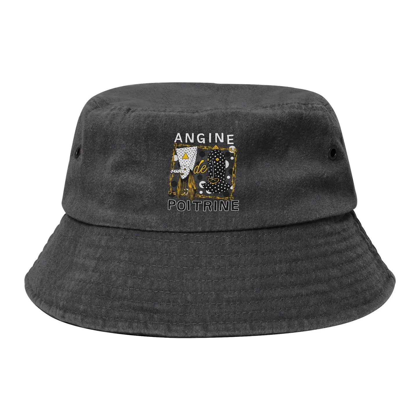 Street Angine De Poitrine Wearing Faces Band Bucket Hat
