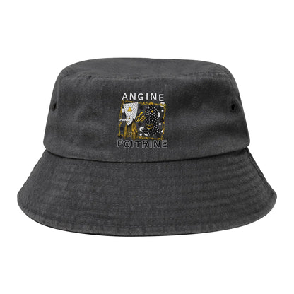 Street Angine De Poitrine Wearing Faces Band Bucket Hat