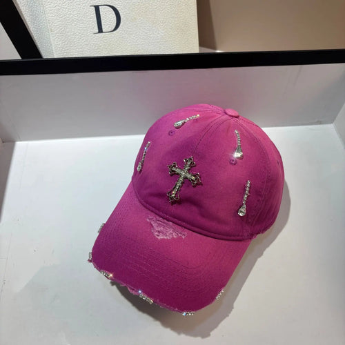 Fashion Rhinestone Cross Baseball Cap