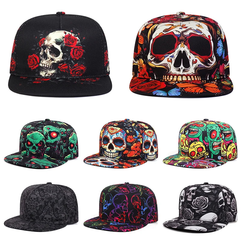 Fashionable Baseball Hat Printed Skeleton Street Hip Hop