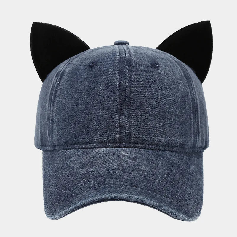 Cute Cat Ears Baseball Cap Women Summer Soft Top Caps Student Couple Personalized Hat