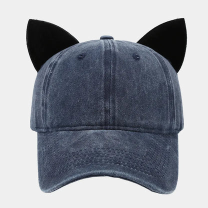 Cute Cat Ears Baseball Cap Women Summer Soft Top Caps Student Couple Personalized Hat