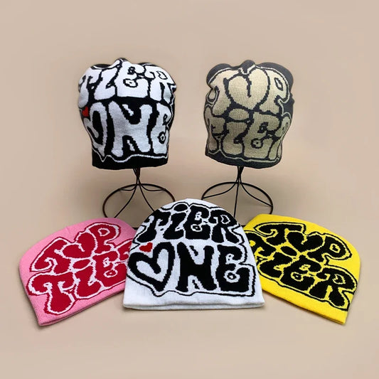 Letter Love Wool Knitted Hats Warm Hip Hop Beanies