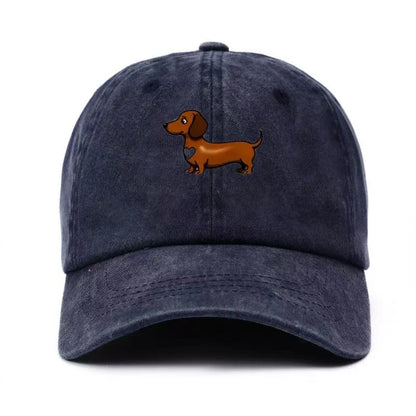 Cute Sausage Dog Pattern Printed Baseball Hat with Snap Button Lightweight Valentine's Day Gift