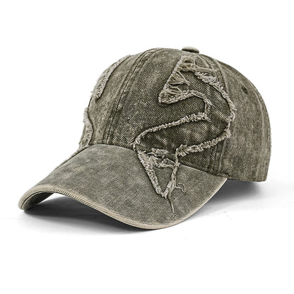 Retro Distressed Patchwork Baseball Cap Outdoor Washed Vintage