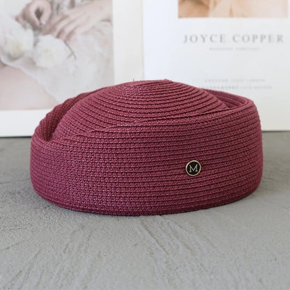 Straw Pillbox Hat Summer Beret Sun Hats