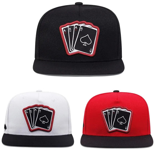 New Fashion Hip Hop Cap Men Women Playing Card Embroidered Snapback Caps