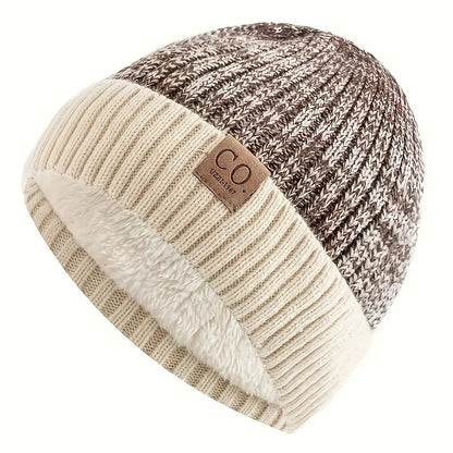 Women Brimless Cap Women Men Warm Lined Knit Ski Beanie Knitted Hats