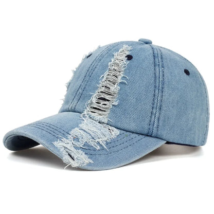 New Solid Color Ripped Baseball Cap