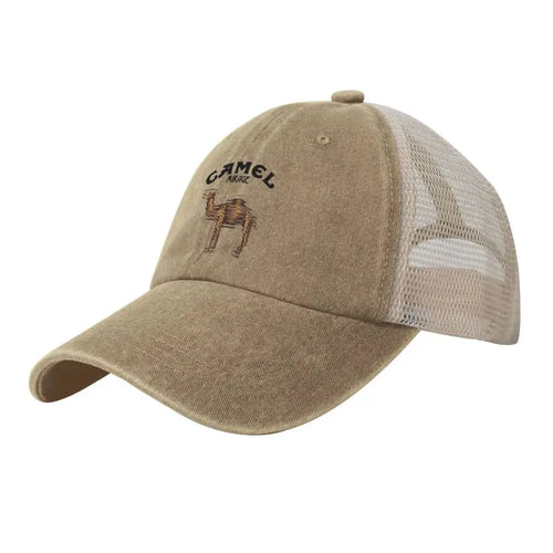Camel Mirage Graphic Print Mesh Baseball Cap