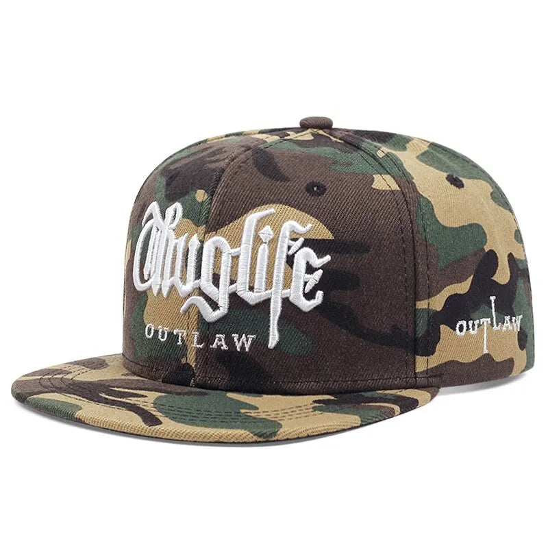 Fashion Fastball Cap Thug Life Embroidery Hip Hop Baseball Cap